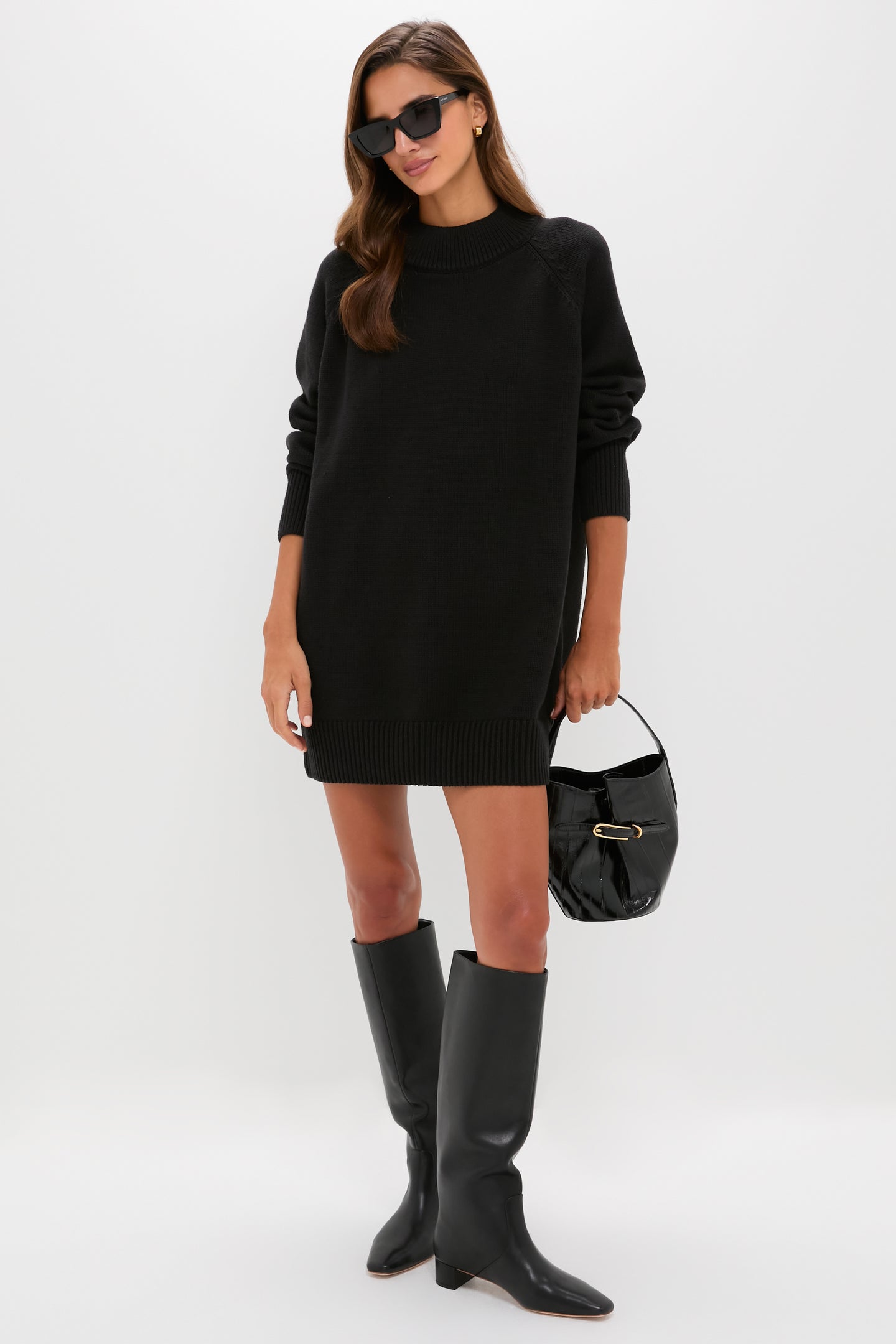 Heavyweight Black Kristen Sweater Dress