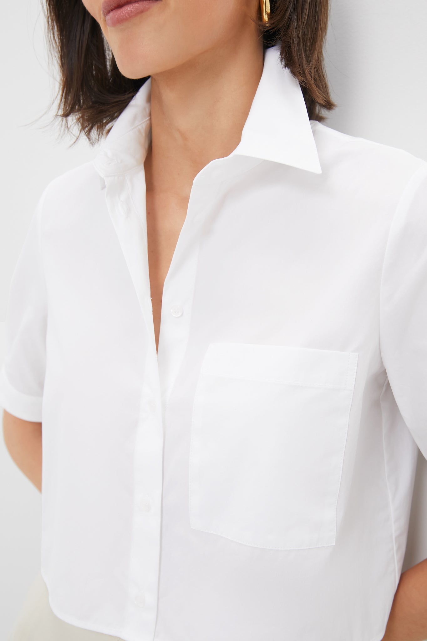 White Short Lived Button Down