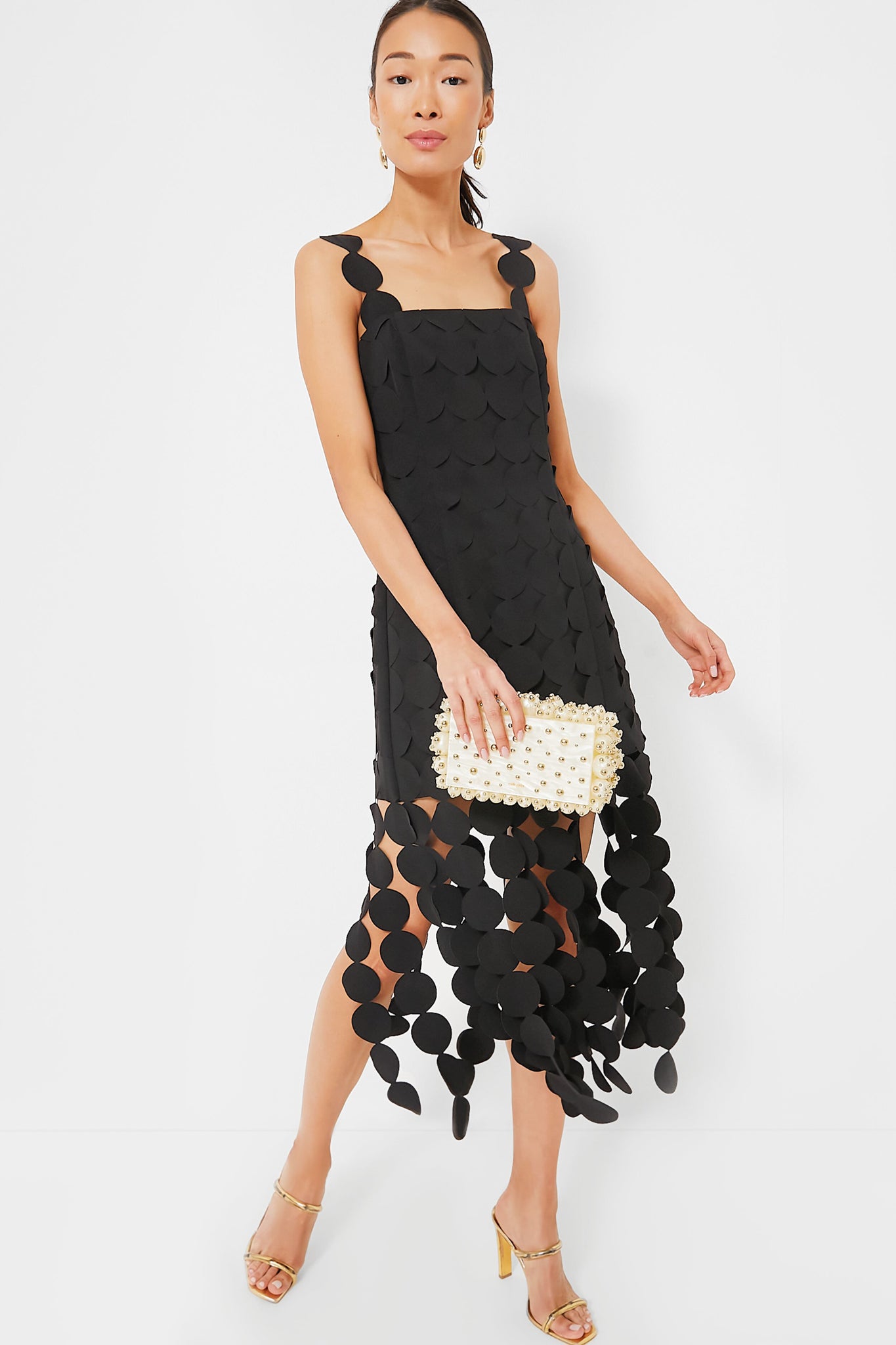 Black Multi Circle Mercedes Midi Dress