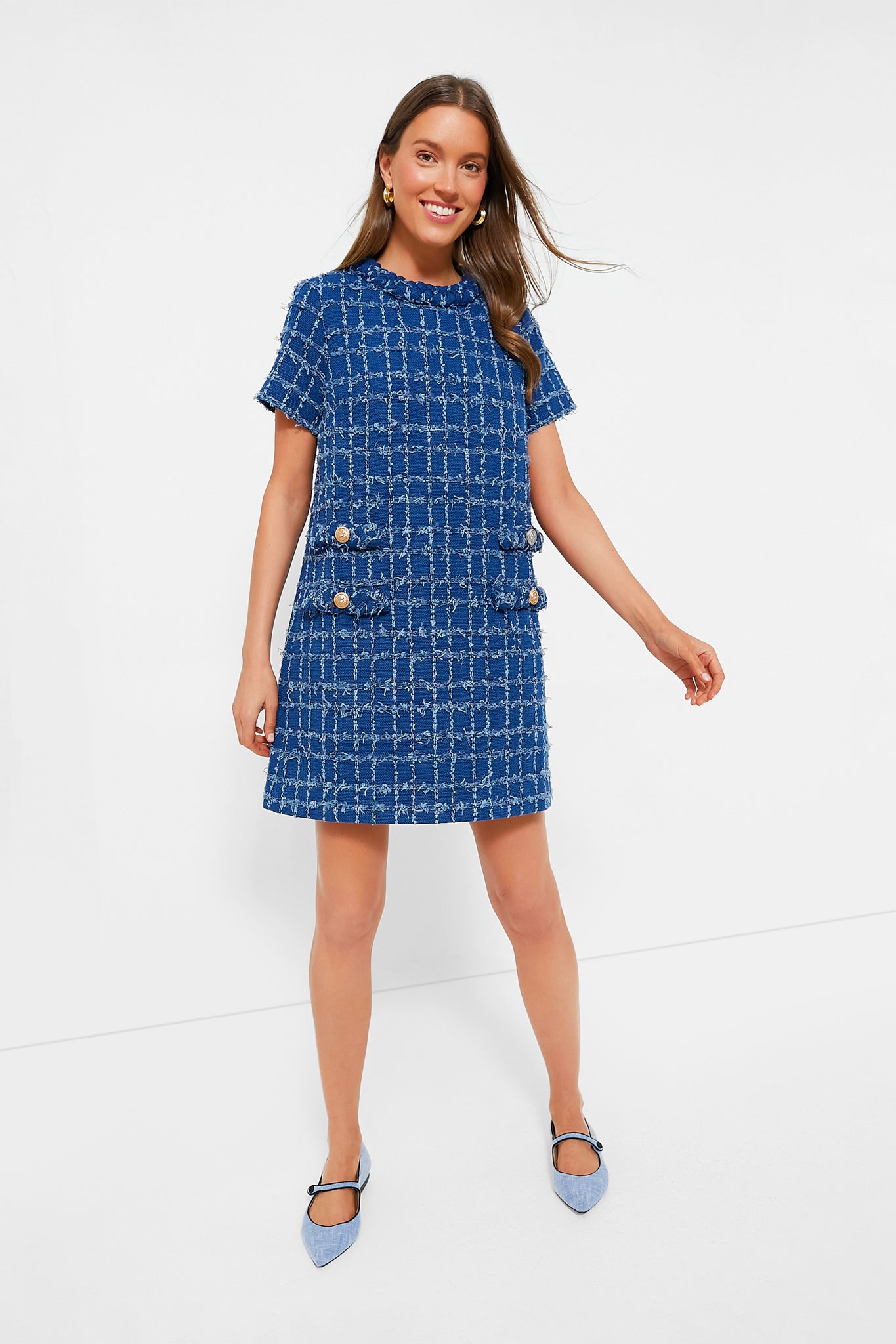 Sapphire Tweed Jackie Dress