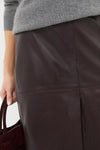Bordeaux Leather Felindra Midi Skirt