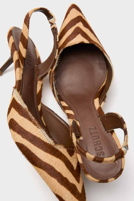 Natural Zebra Paola Mid Heels