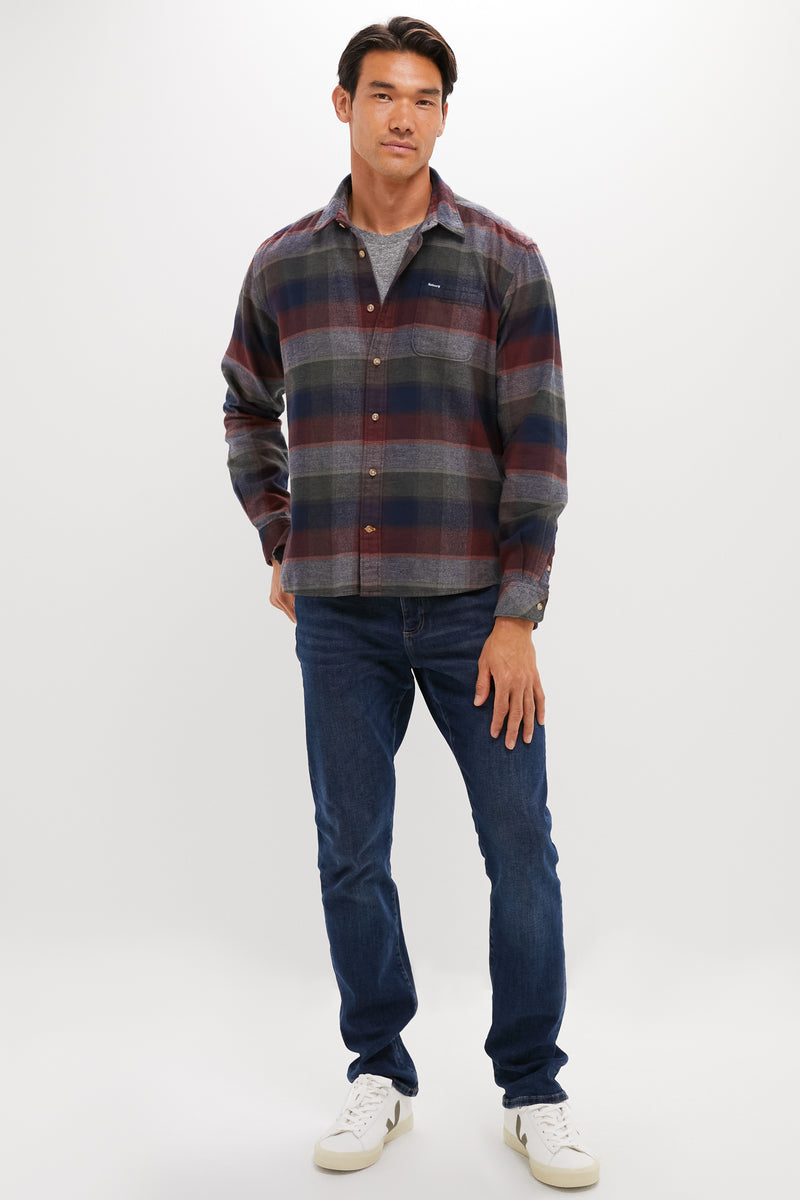 Navy Copswell Relaxed Checked Shirt