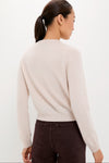 Lightweight Sandstone Cashmere Knot Button Cardigan