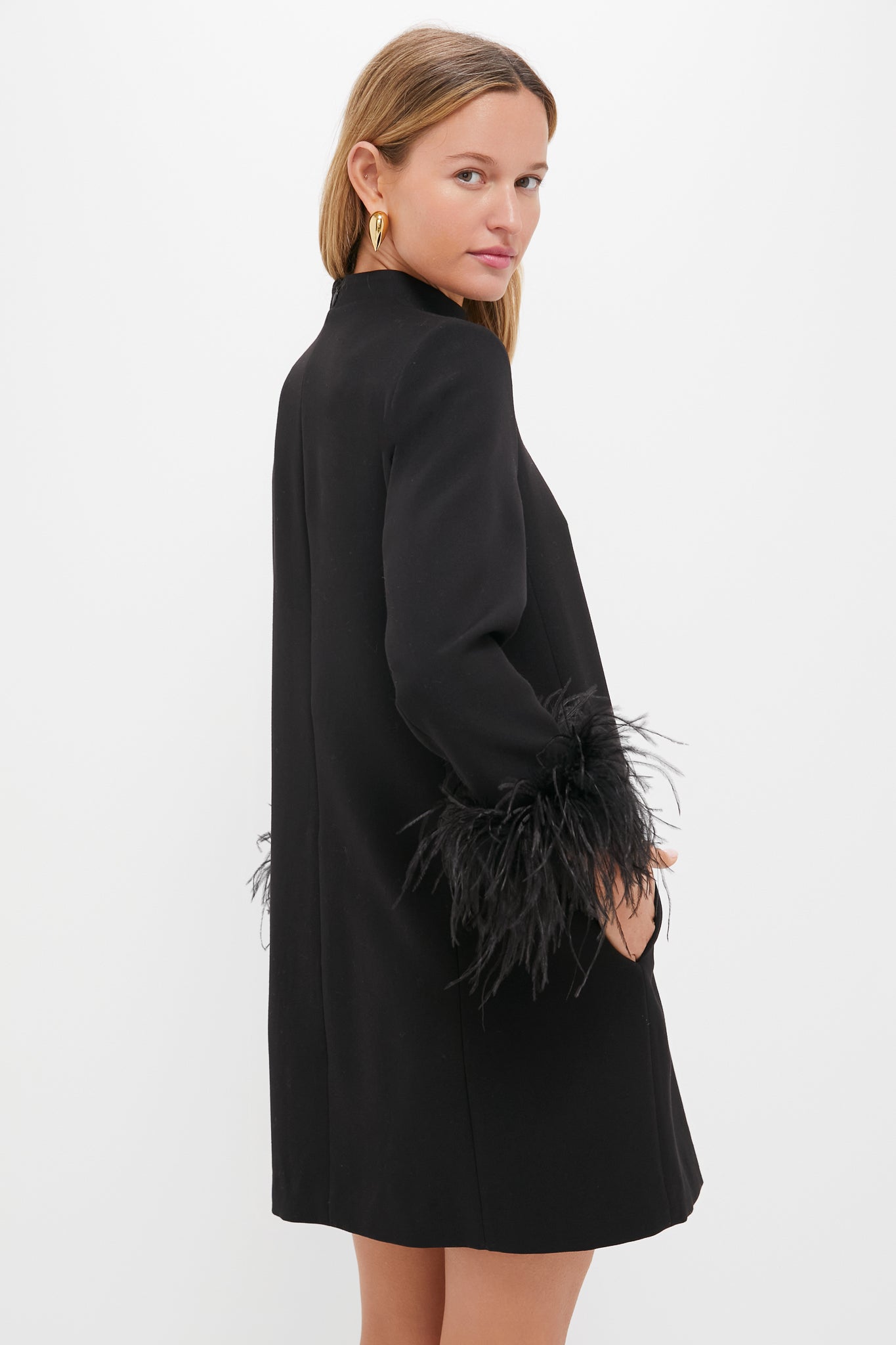 strapless open back dress All The Drama I Need Red Feather Shift Dress – Shop the Mint main image 0