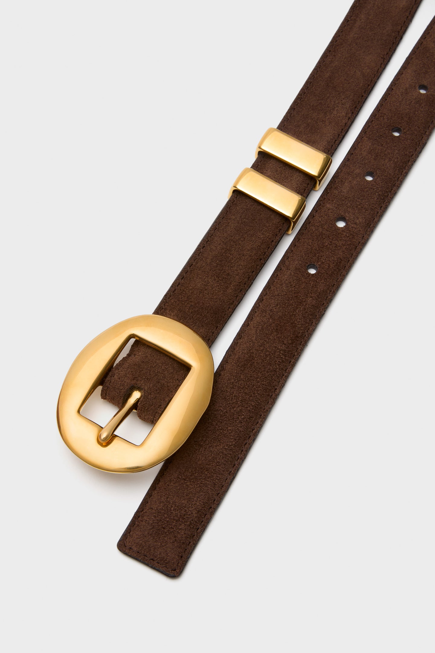 Chocolate Vintage Brass Buckle Belt