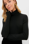 Black Lightweight Ribbed Topanga Turtleneck