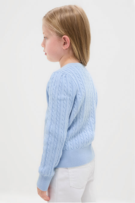 Girls Cable-Knit Cotton Cardigan