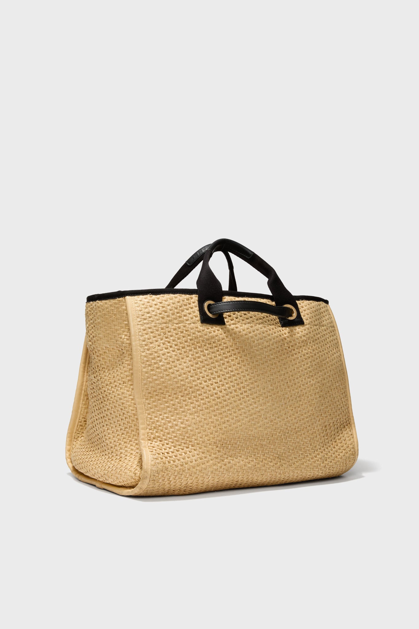 CHANEL Straw Raffia Deauville MM Tote Bag