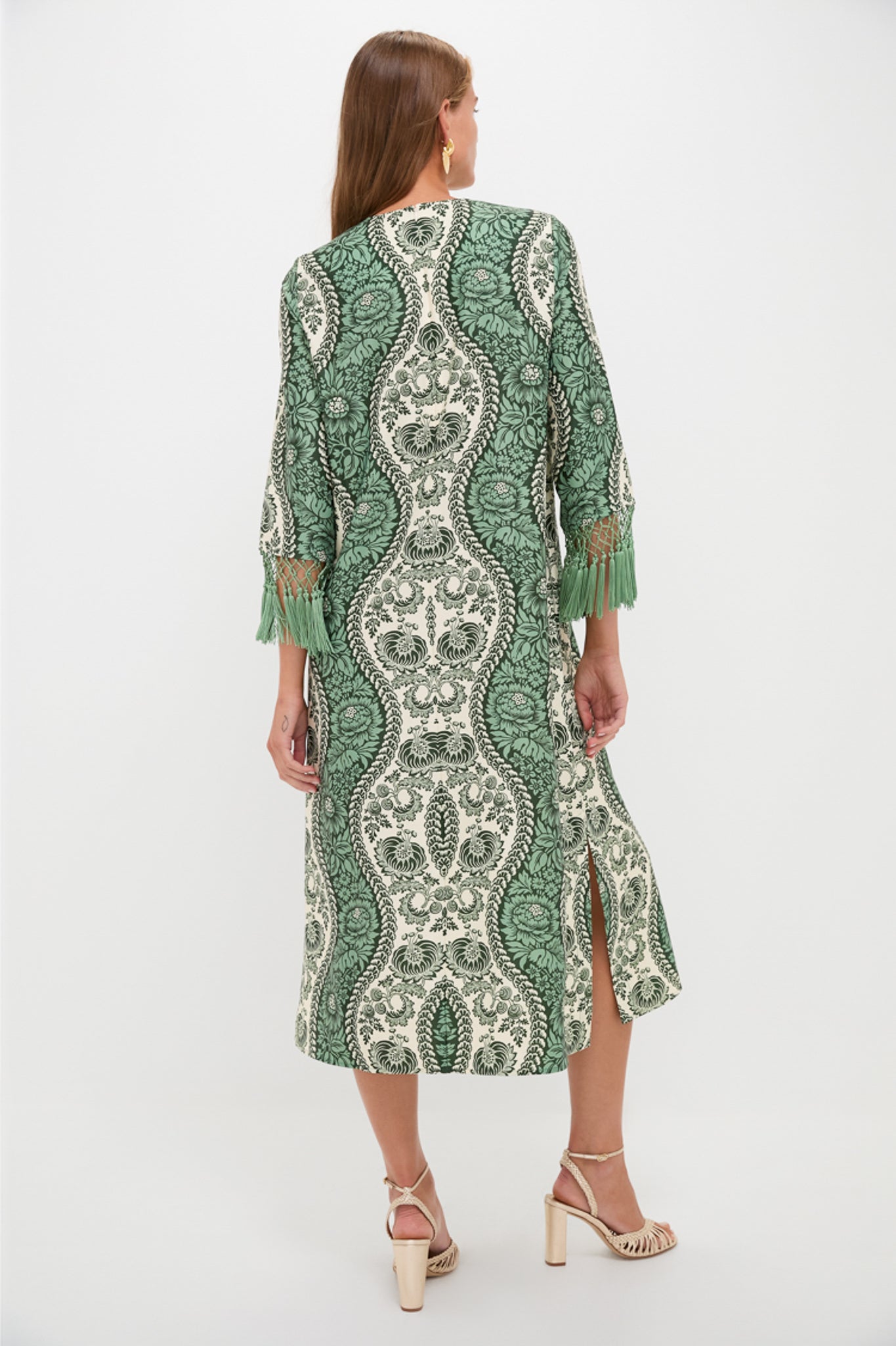 Emerald Mirasol Wave Fringe Sleeve Jamie Dress | Tuckernuck