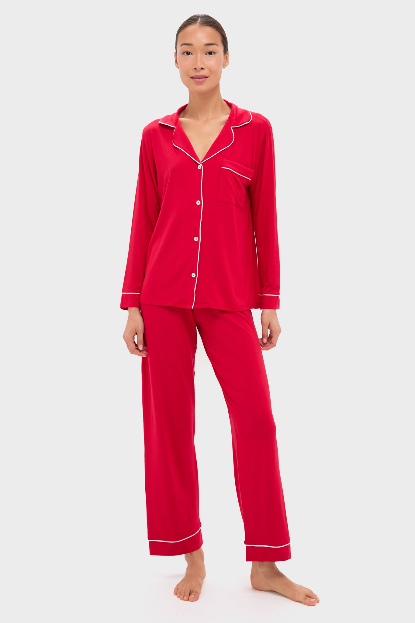 Holly Red and Ivory Gisele Long PJ Set