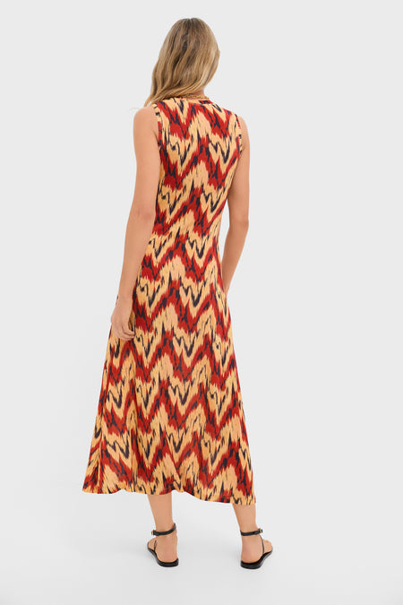Carnelian Orla Sleeveless Midi Dress
