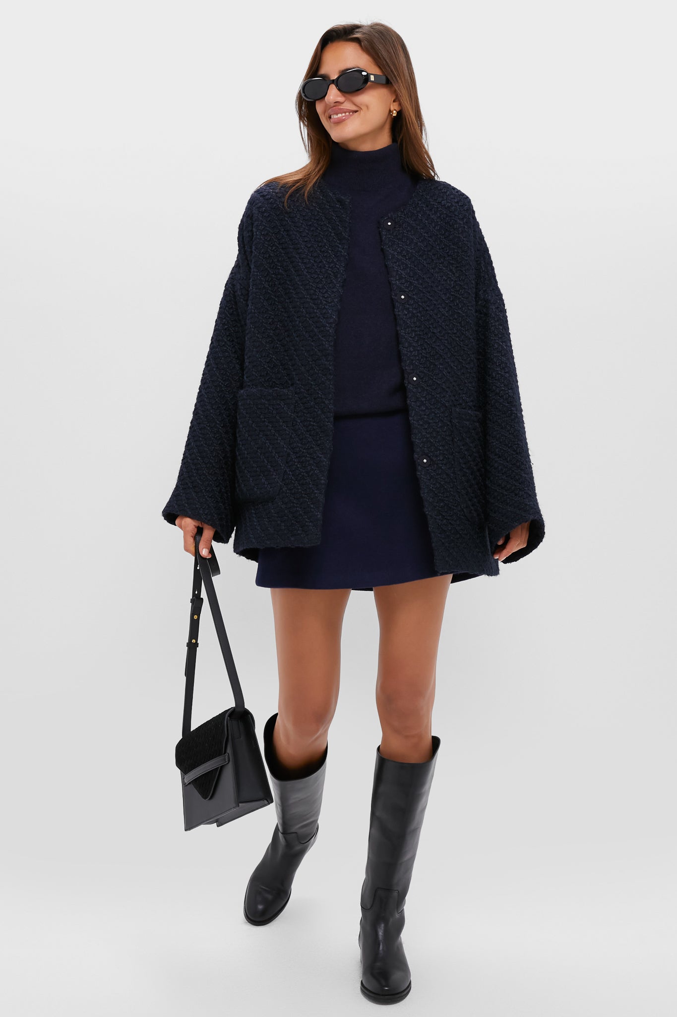 Navy Wool Meg A-Line Mini Skirt | Tuckernuck