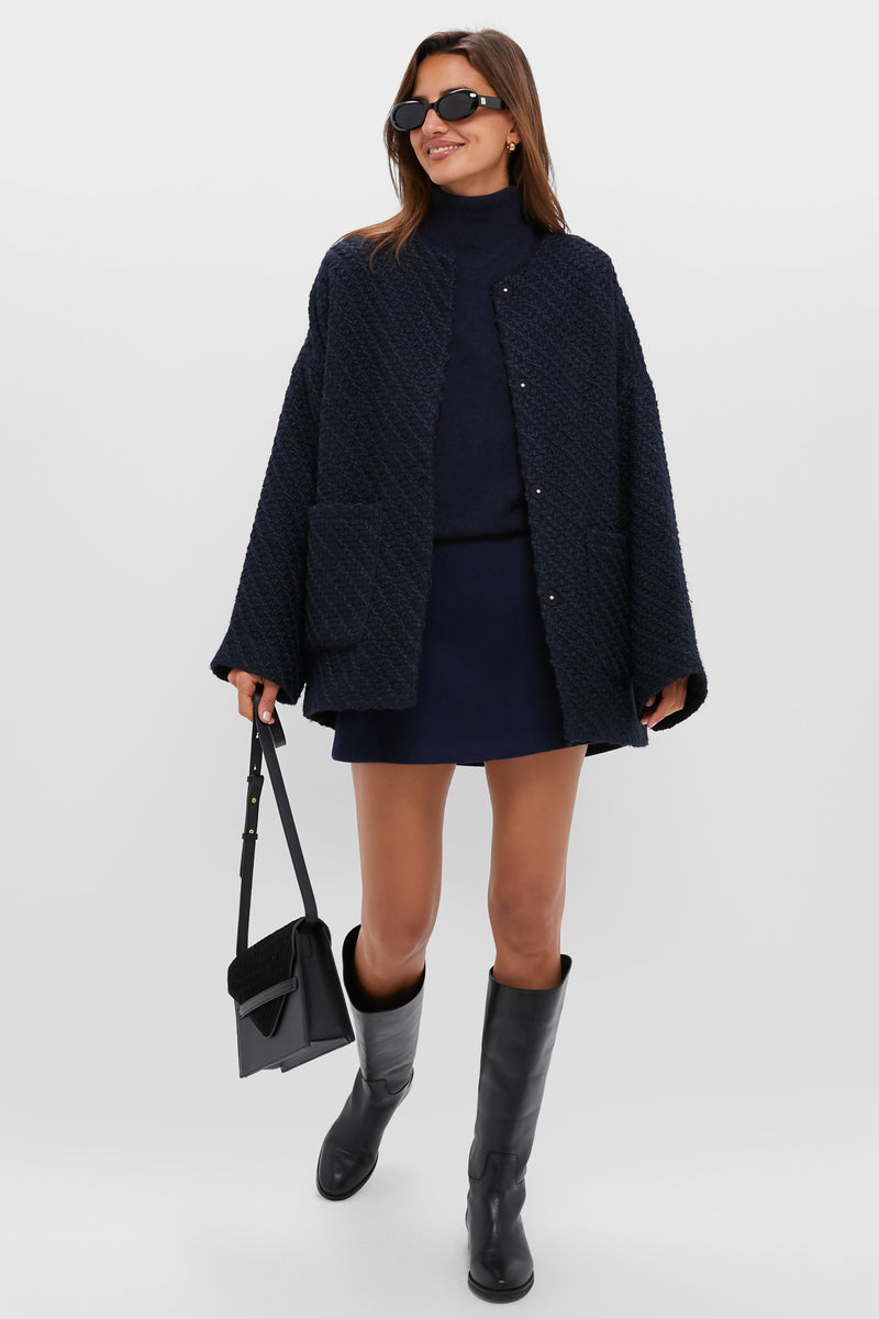 Navy Wool Meg Mini Skirt