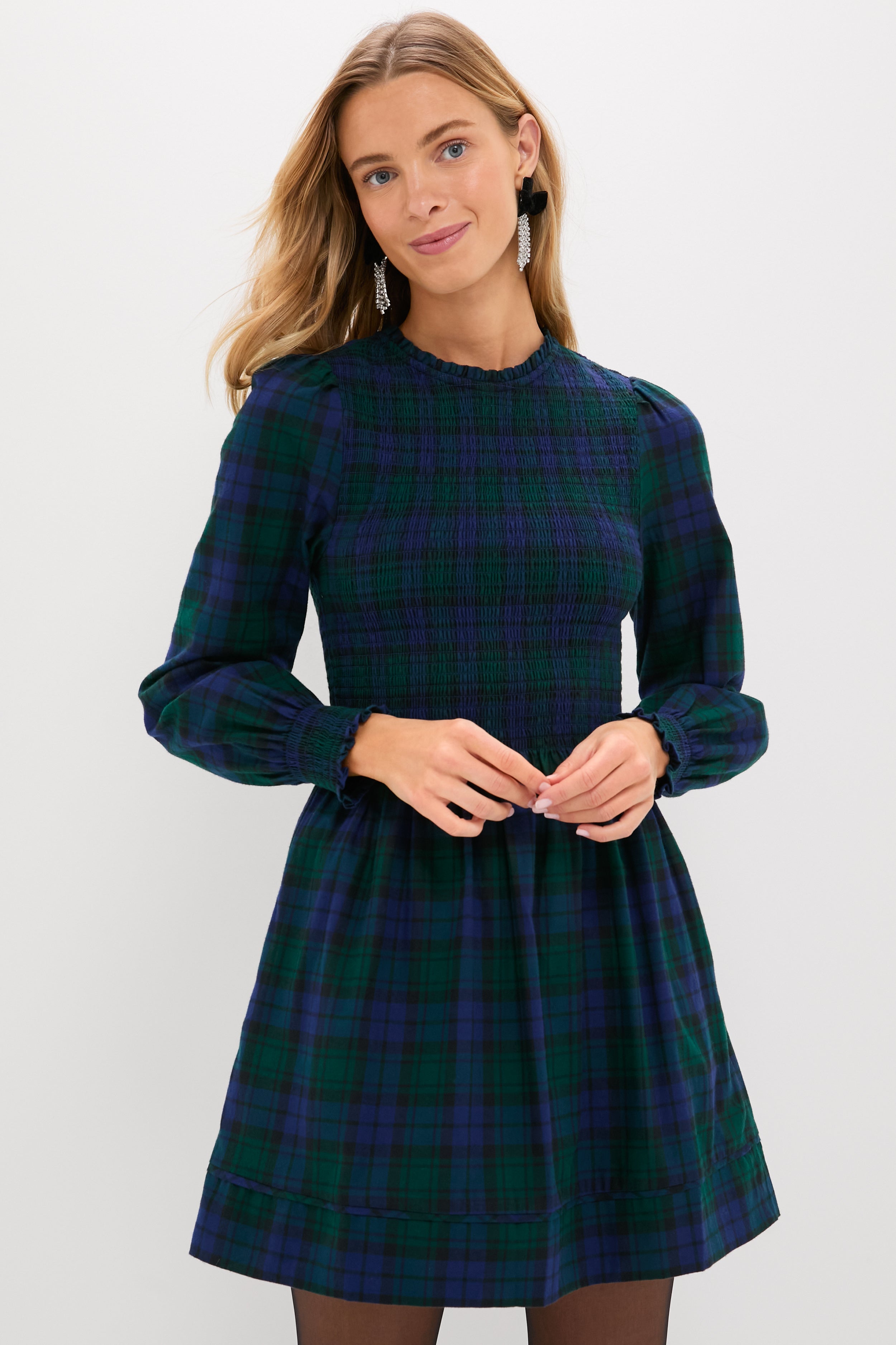 Blackwatch Tartan Lilia Mini Nap Dress | Hill House Home Blackwatch Tartan Lilia Mini Nap Dress | Hill House Home