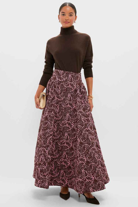 Mulberry Jacquard Sylvie Midi Skirt