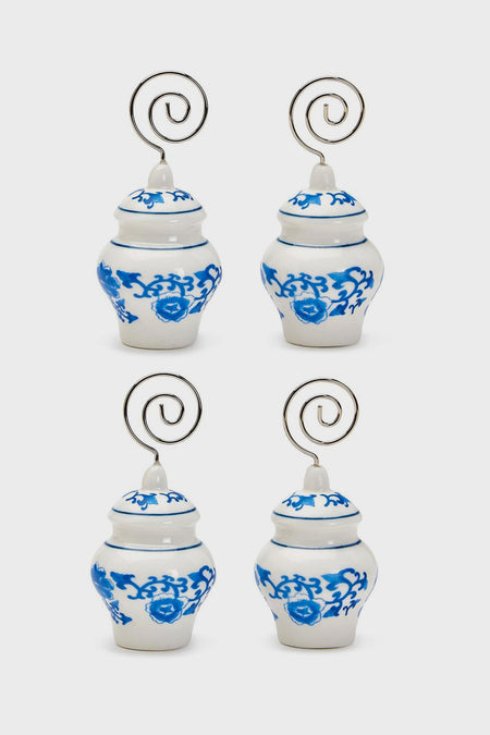 Set of 4 Ginger Jar Placecard Holders in Gift Box