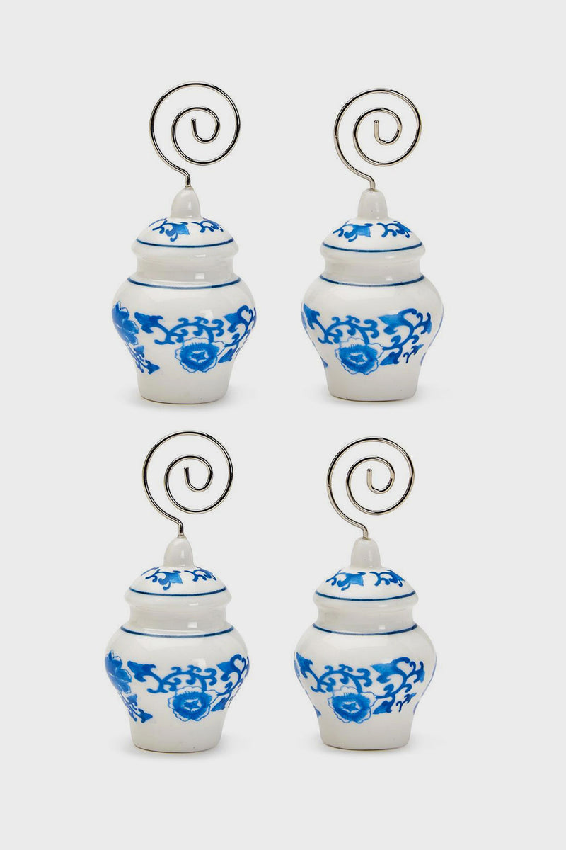 Set of 4 Ginger Jar Placecard Holders in Gift Box