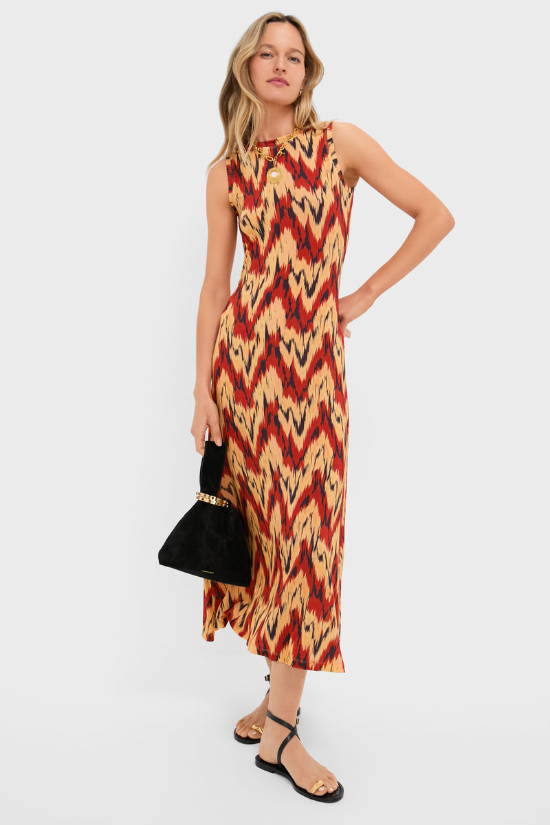 Carnelian Orla Sleeveless Midi Dress