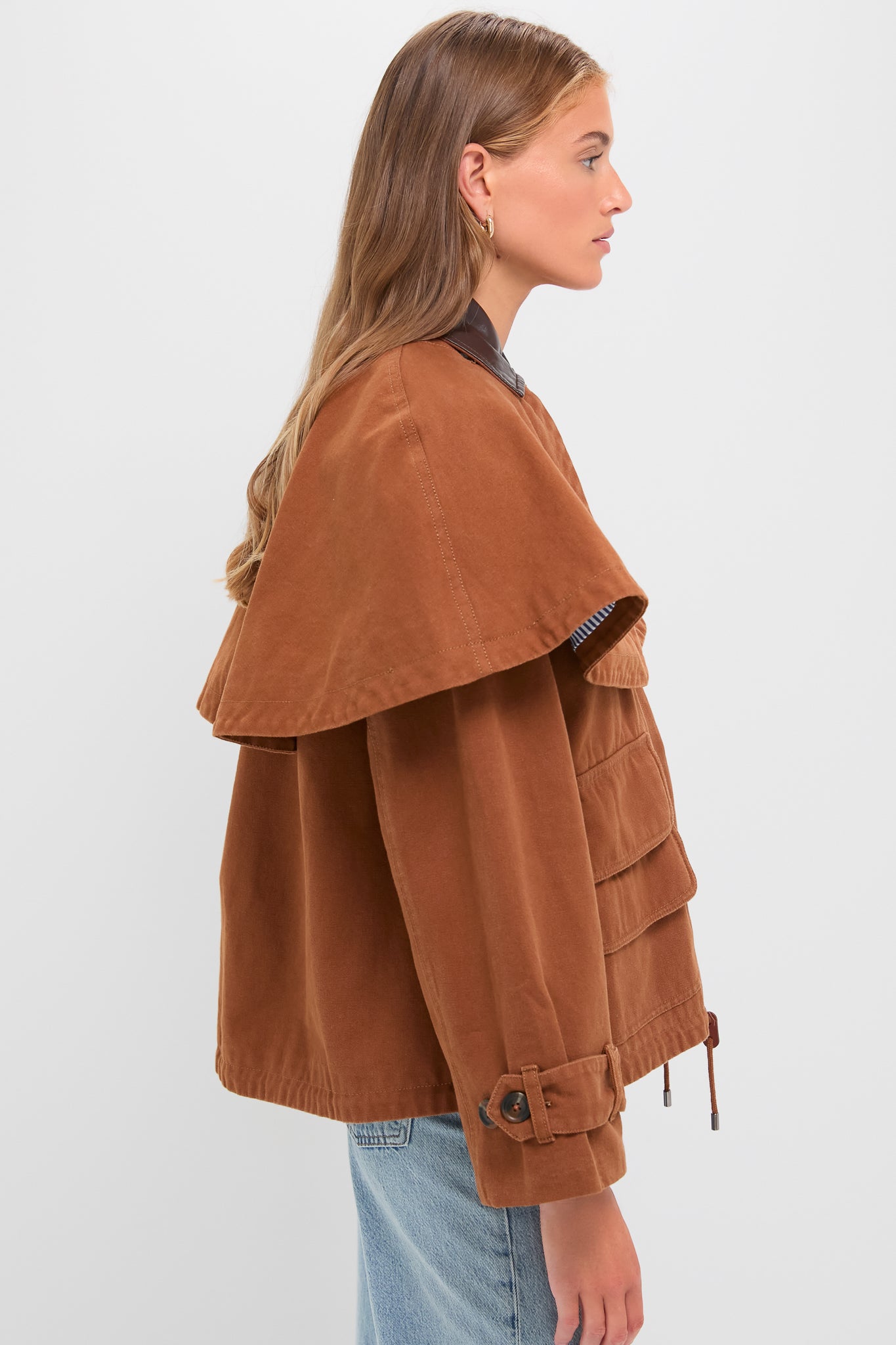 Camel Carolyn Workwear Cape Jacket