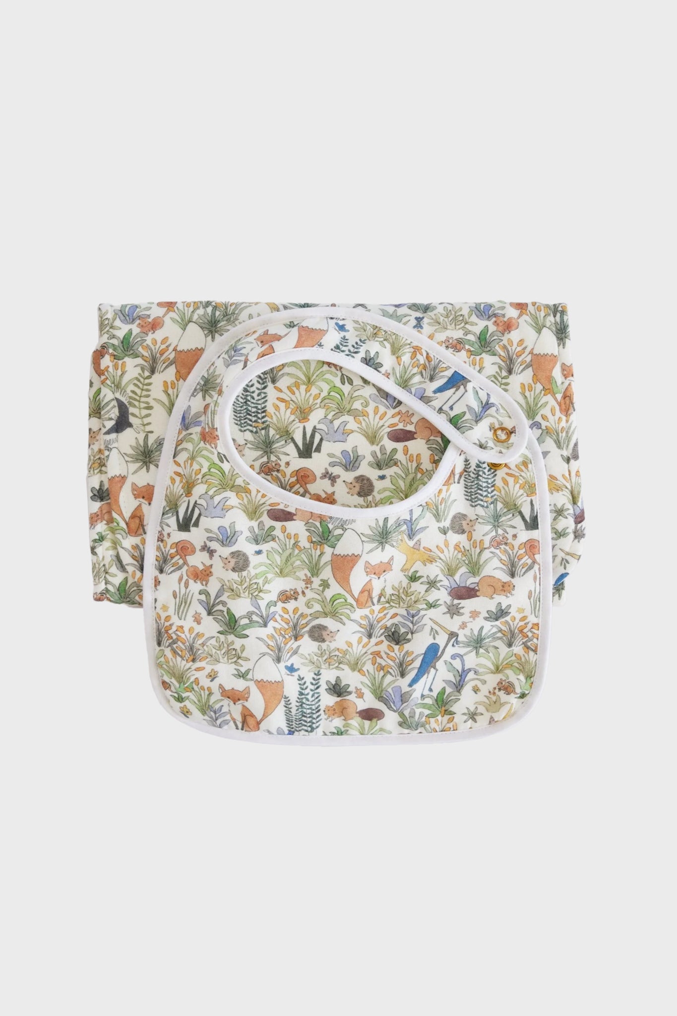 Foxy Forest Bib and Burb Cloth Set