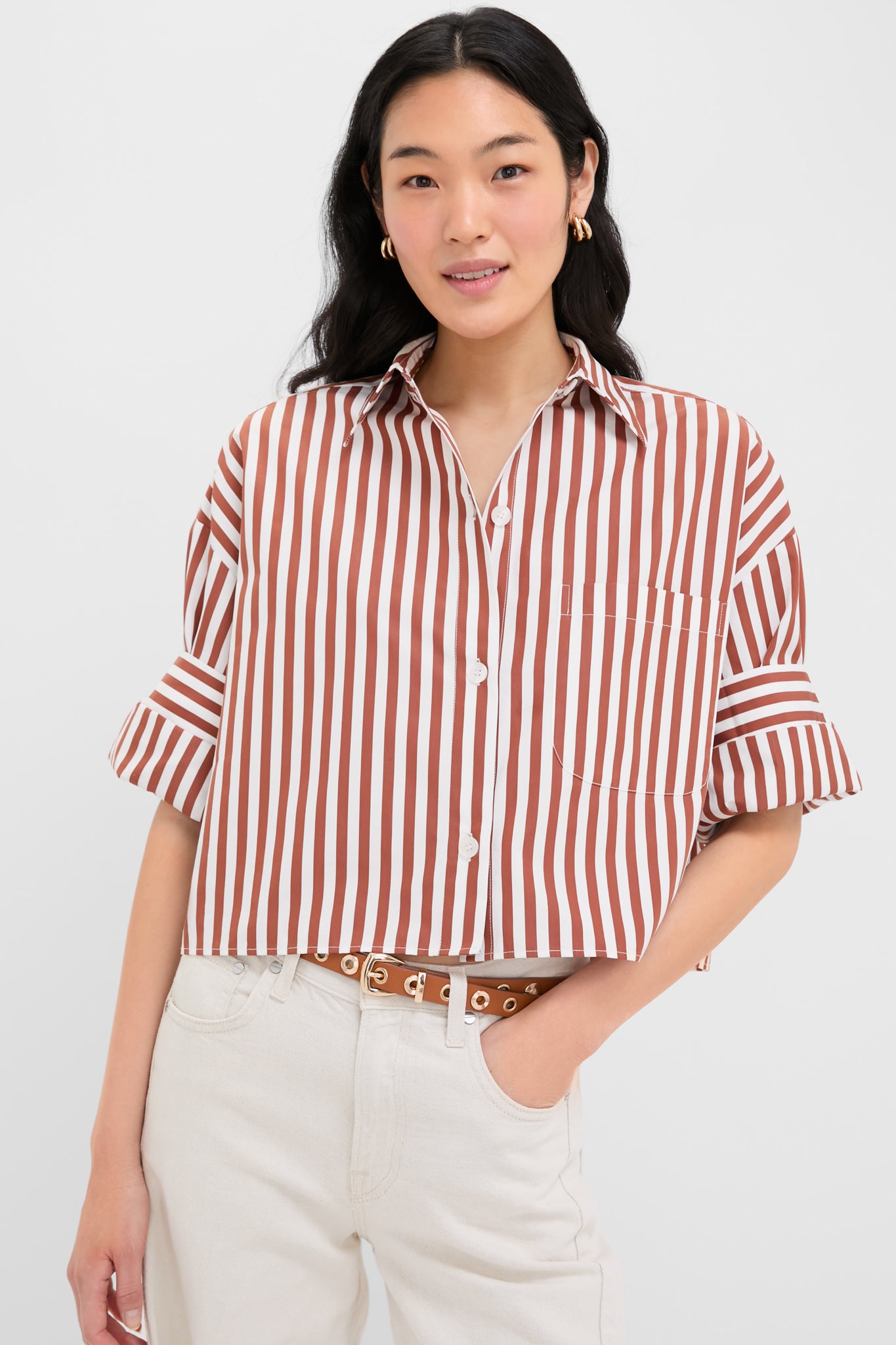 Ivory and Cognac Next Ex Shirt