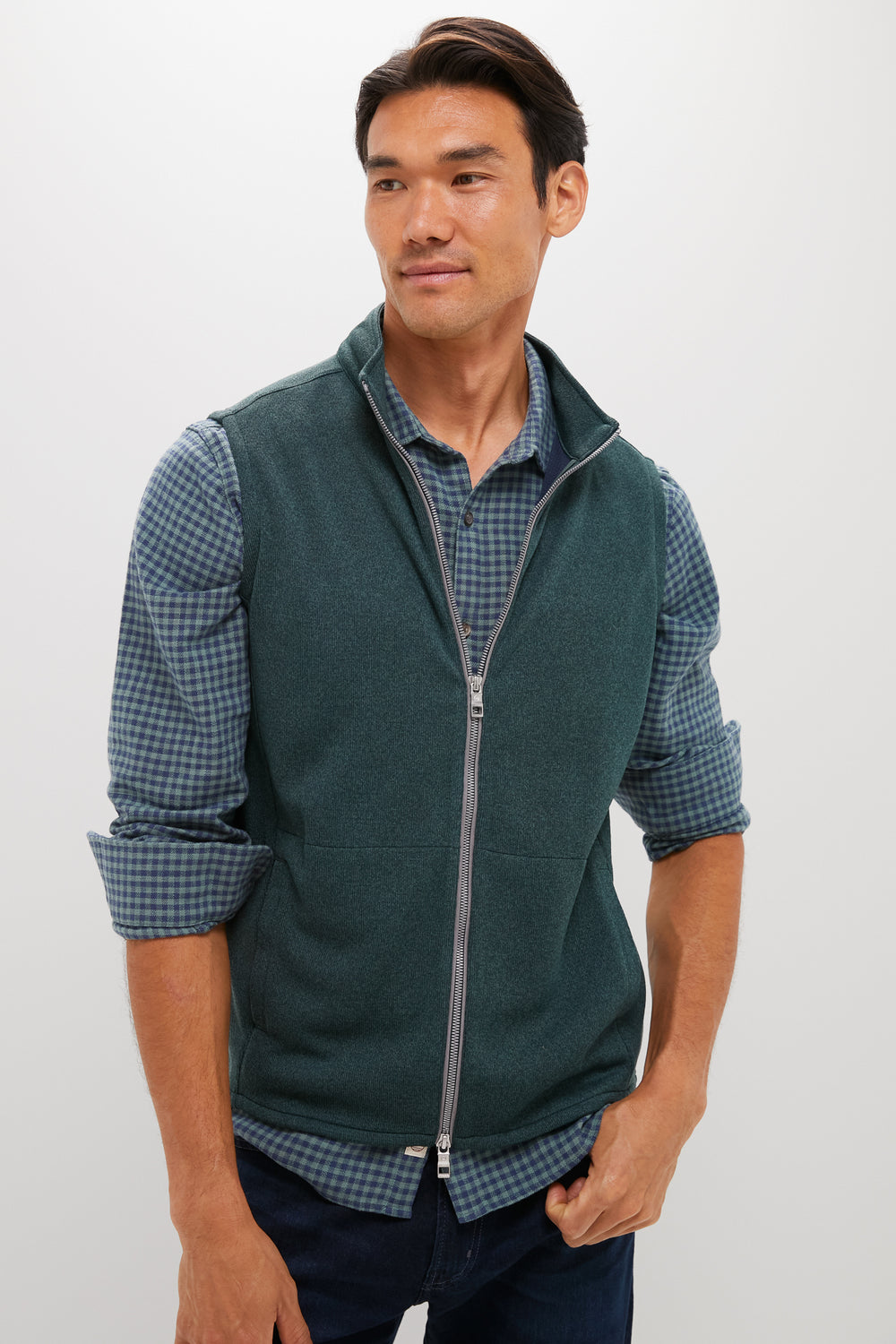 Deep Verdant Crown Sweater Fleece Vest