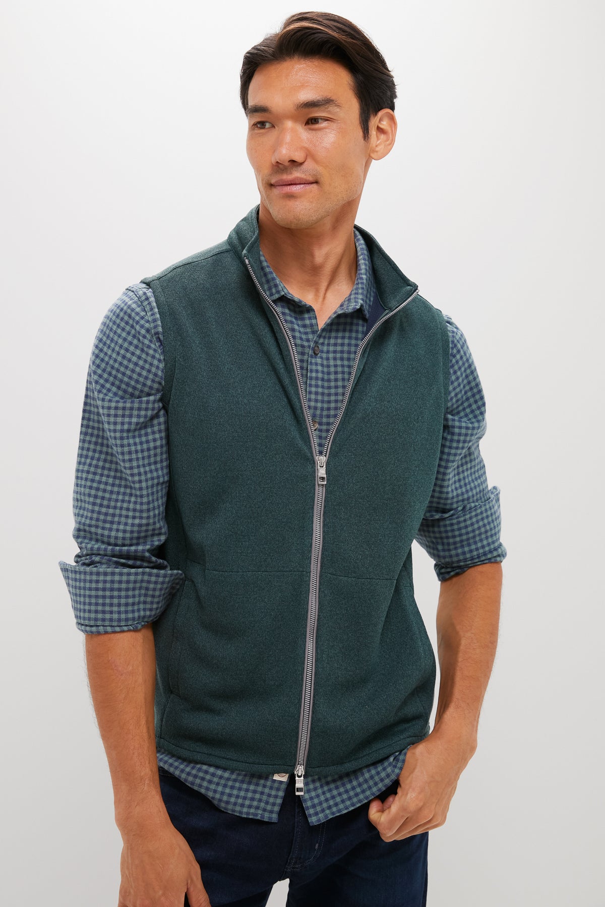 Deep Verdant Crown Sweater Fleece Vest