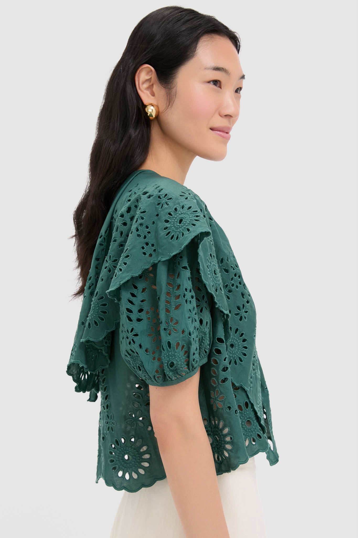 Green Maxi Lace Blouse