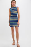 Blues and Pistaccio Nevado Mini Dress