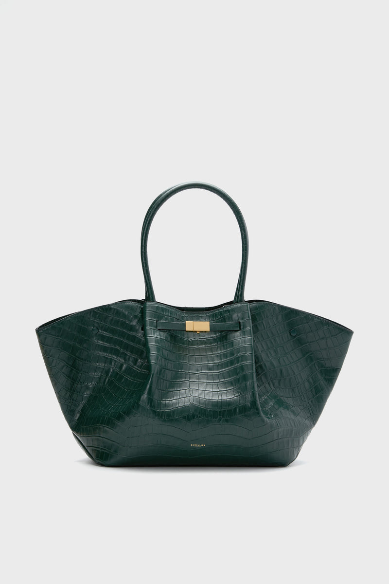 Forest Green Croc New York Bag Demellier - Main Image