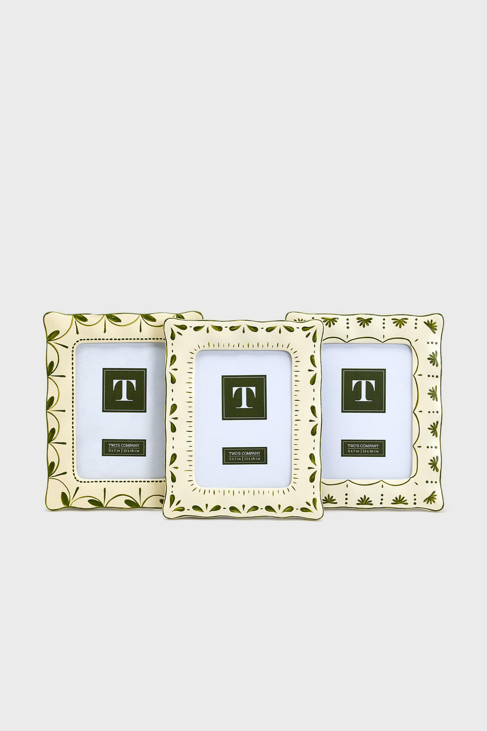 Sculpt and Scallop Hand-Painted 5x7 Photo Frame Assorted 3 Designs