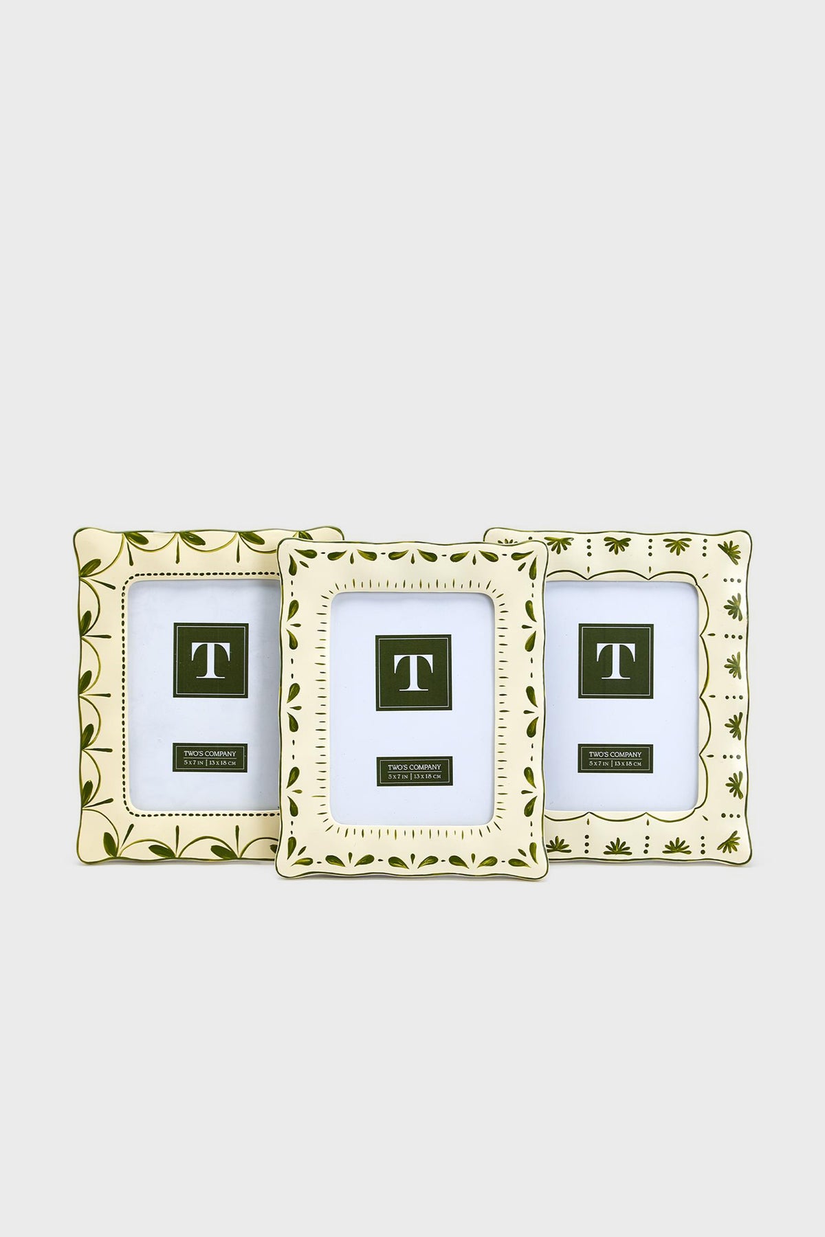 Sculpt and Scallop Hand-Painted 5x7 Photo Frame Assorted 3 Designs