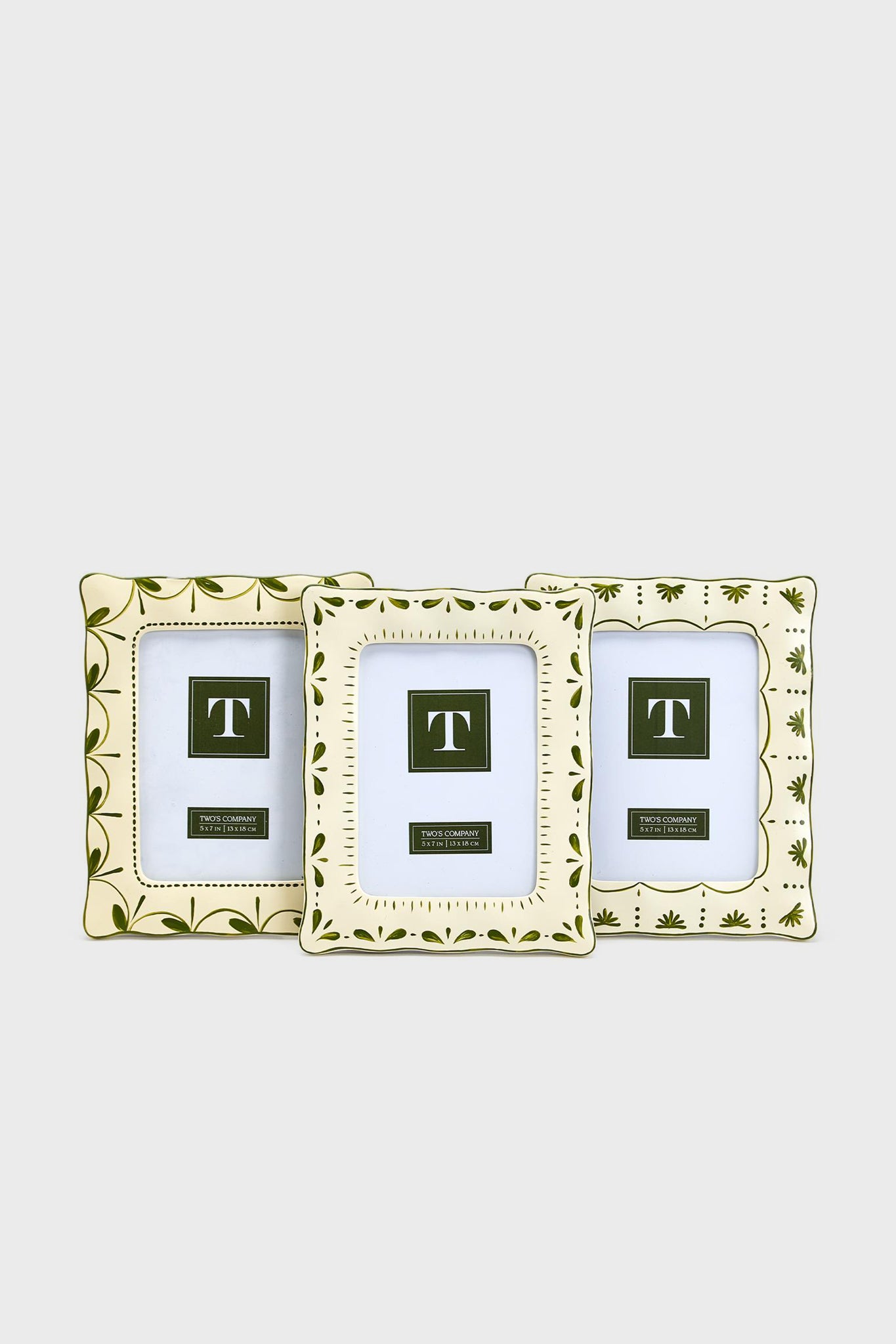 Sculpt and Scallop Hand-Painted 5x7 Photo Frame Assorted 3 Designs