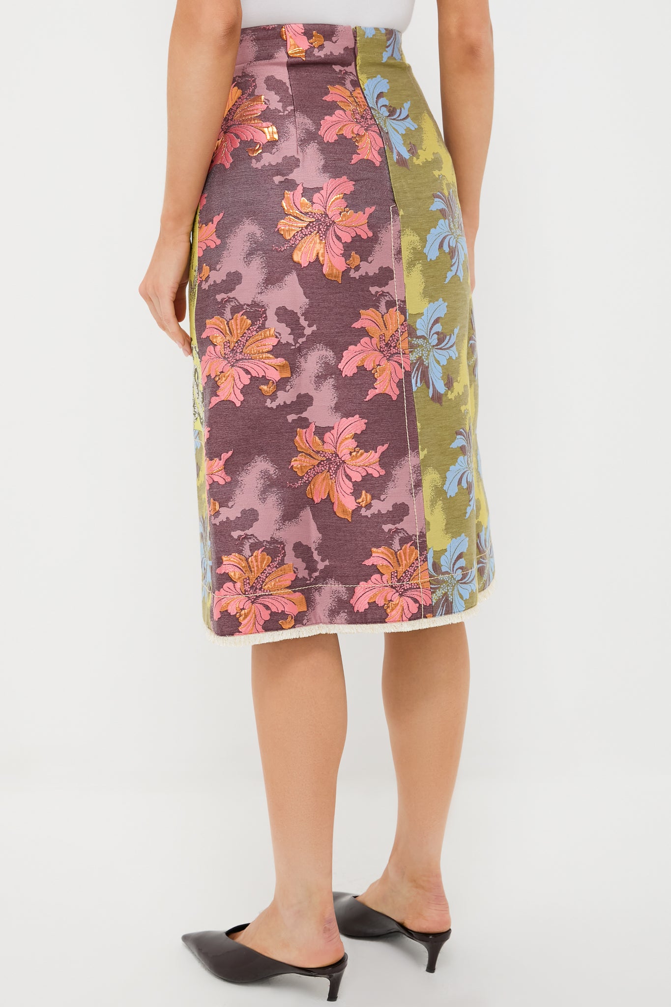 Multi Adriana Jacquard Midi Skirt | Alemais