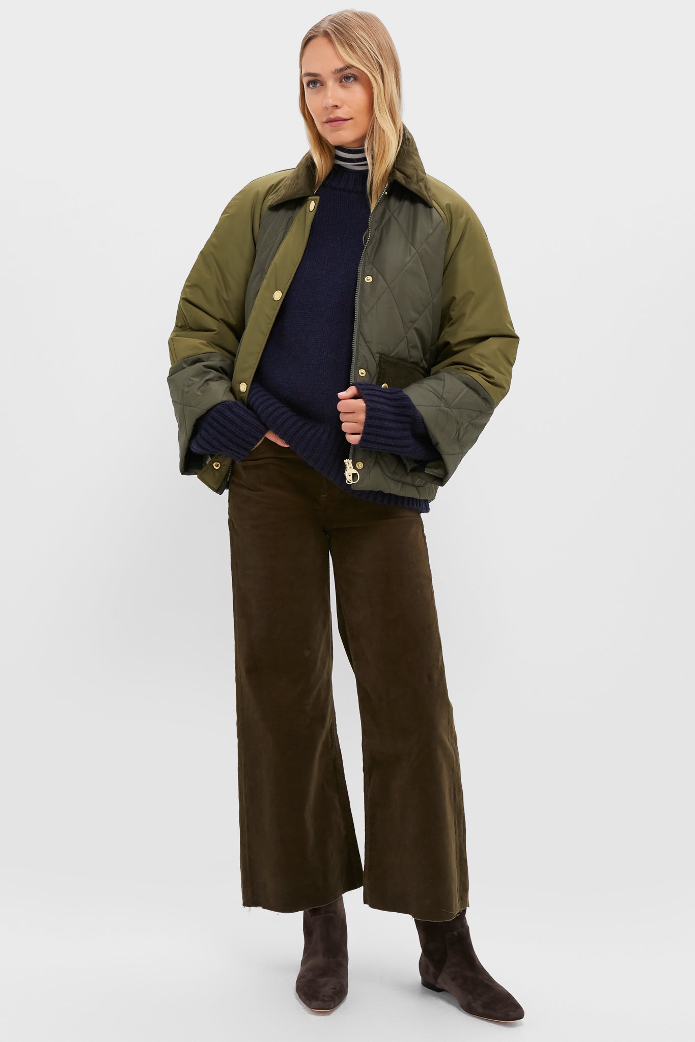 Olive and Dark Moss Martha Quilted Jacket | Barbour