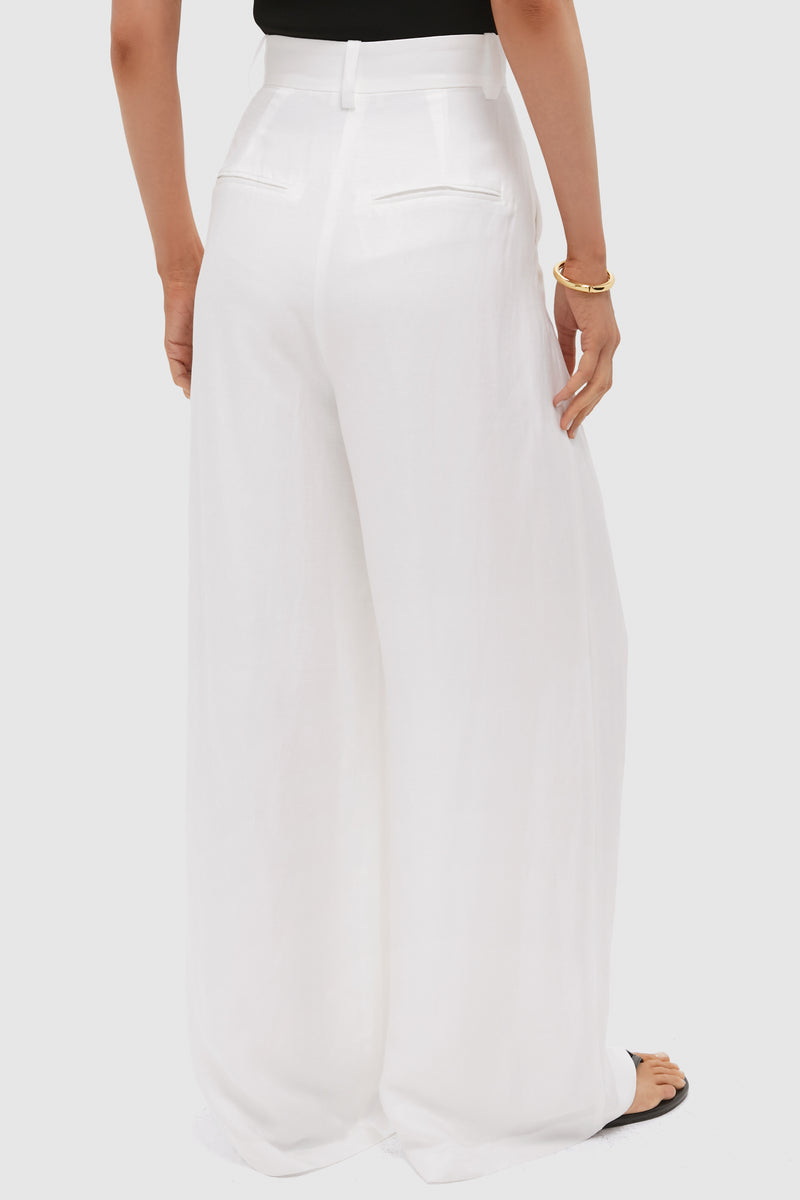 Ivory Linen Blend Lou Trouser