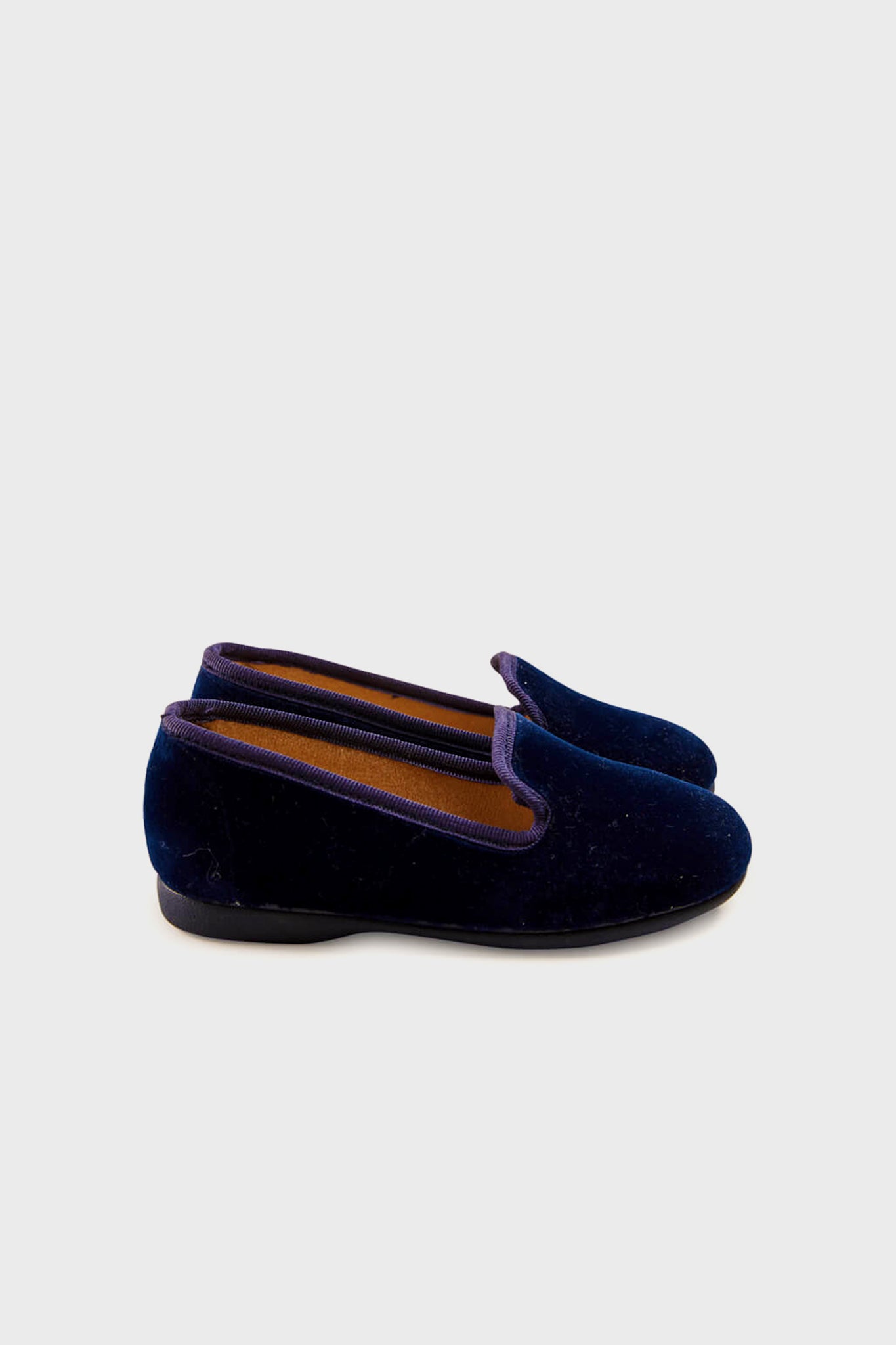 Velvet Slippers In Navy