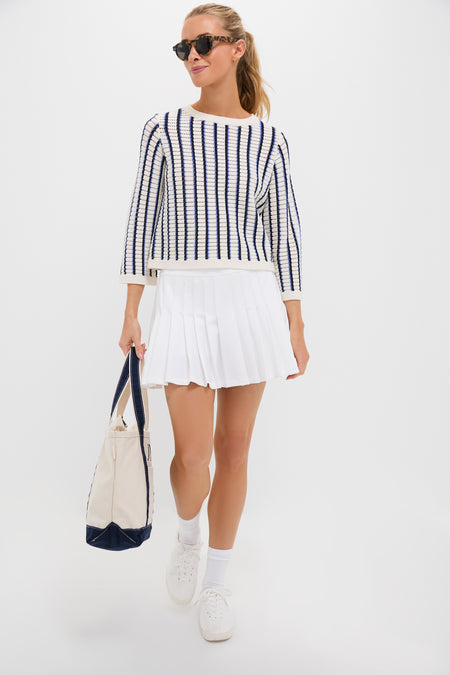 Blue and White Stripe Madeline Sweater