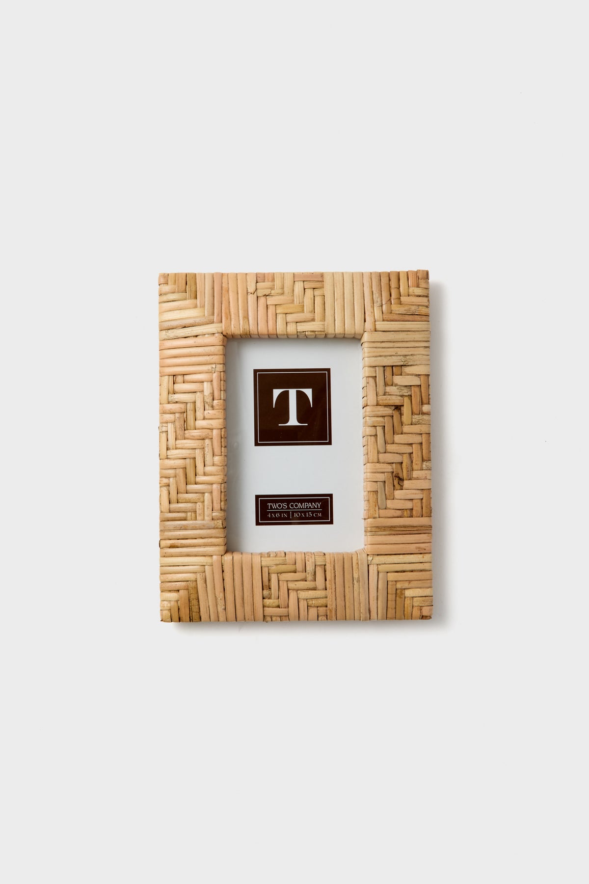 Two's Company Zig Zag Rattan 4x6 Picture Frame Tan / 4x6