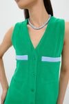 Green Terrycloth Myla Romper Coverup