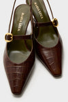 Dark Brown Natalia Sling Back Heels