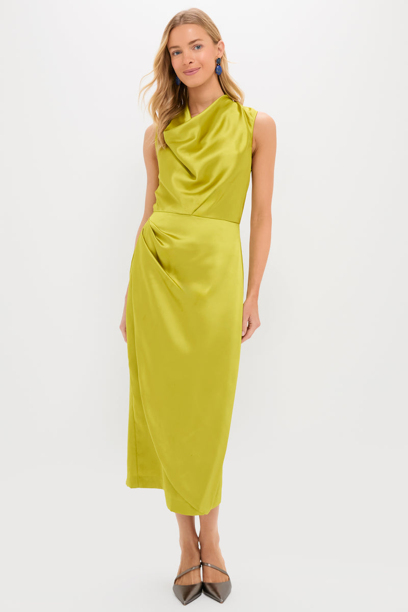 Chartreuse Satin Sinclair Dress