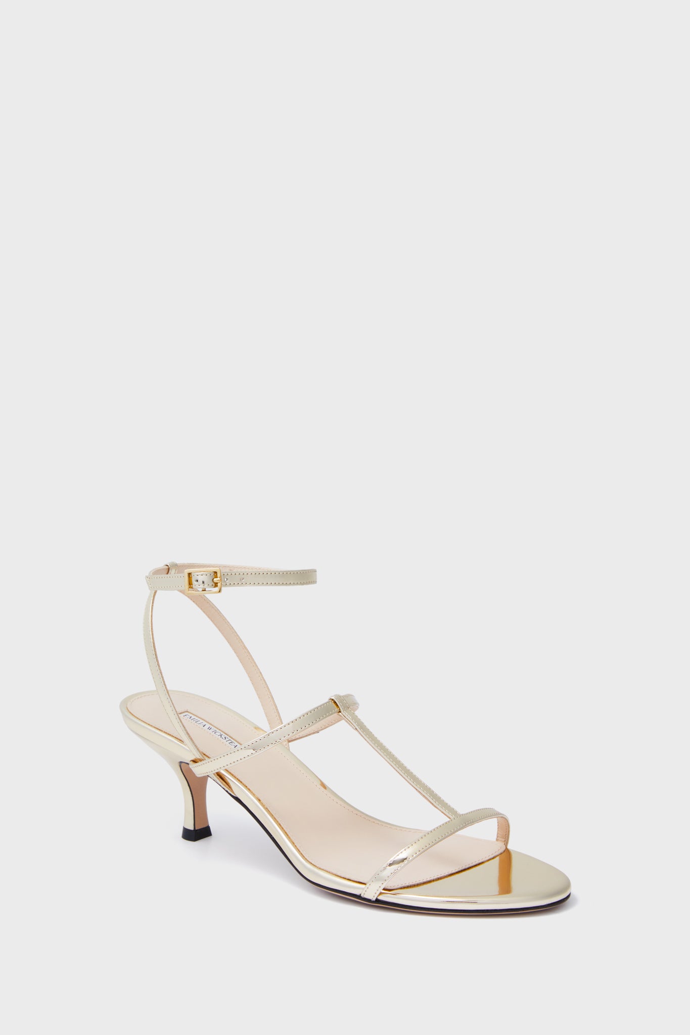 Gold metallic kitten heels best sale