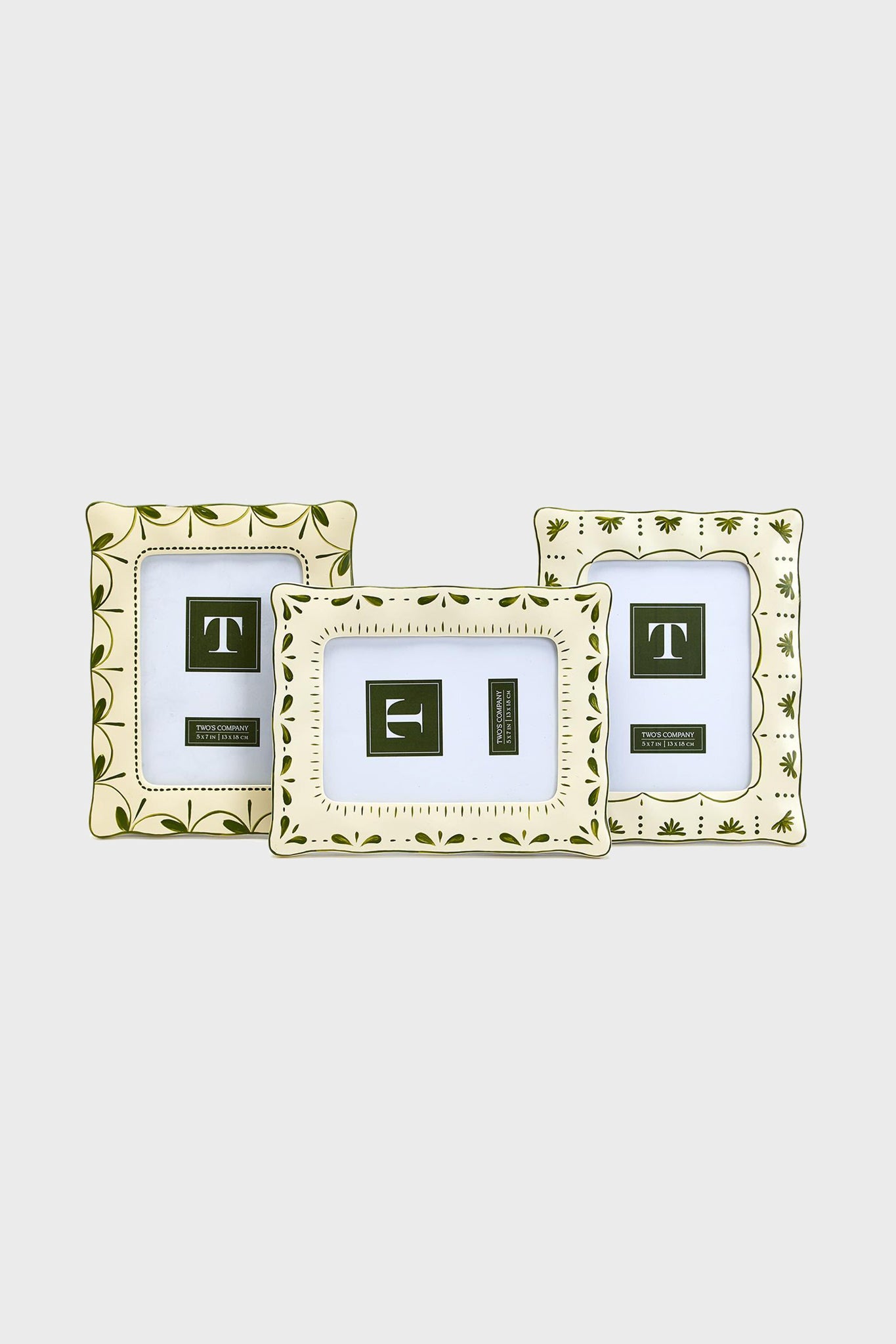 Sculpt and Scallop Hand-Painted 5x7 Photo Frame Assorted 3 Designs