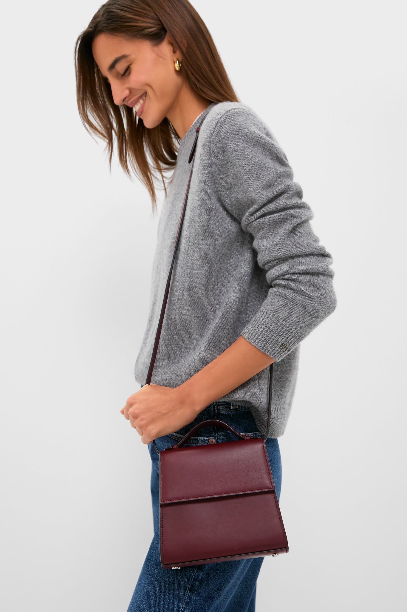 Burgundy Napa Small Top Handle