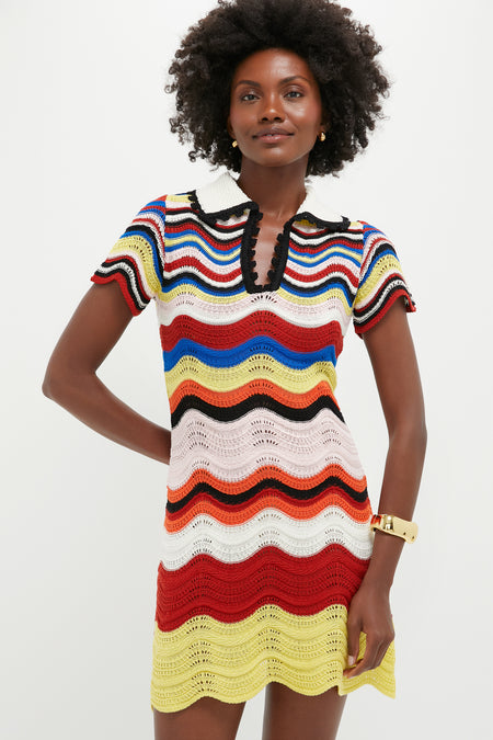 Multicolor Chevron Mini Dress