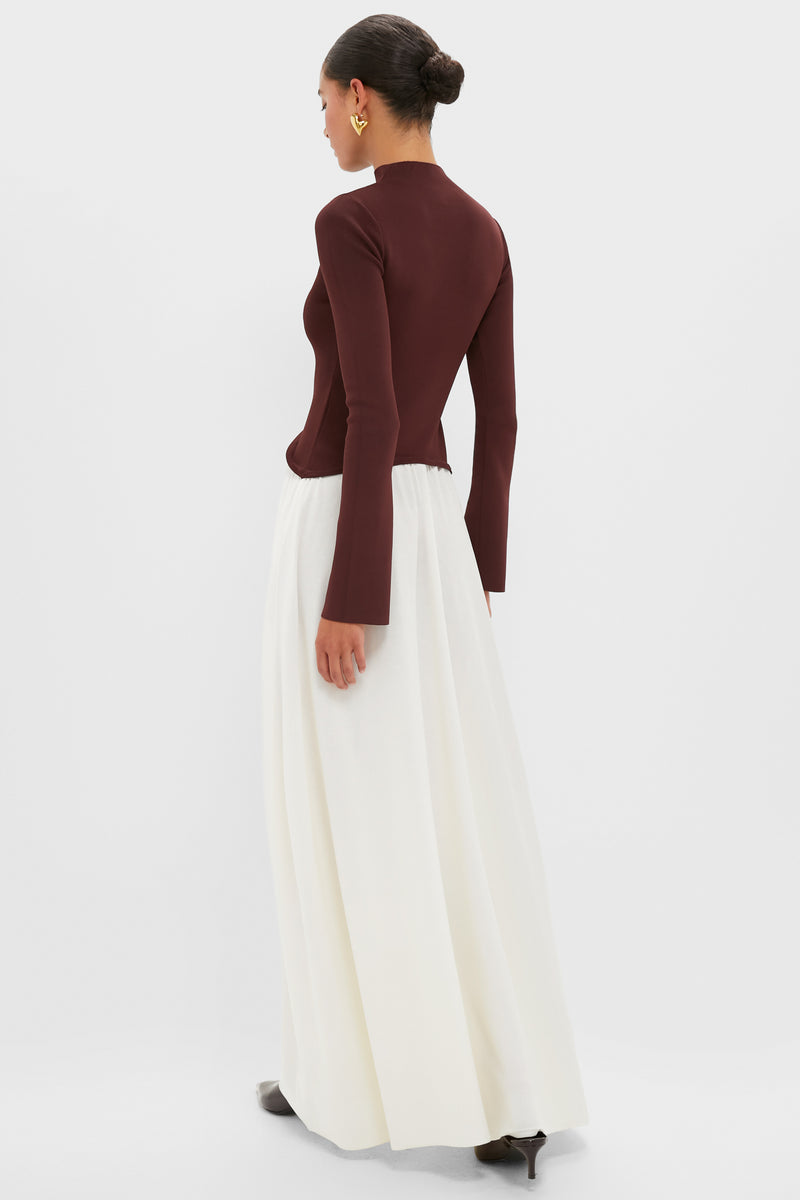 Raisin Brown Soglio Long Sleeve Maxi Dress