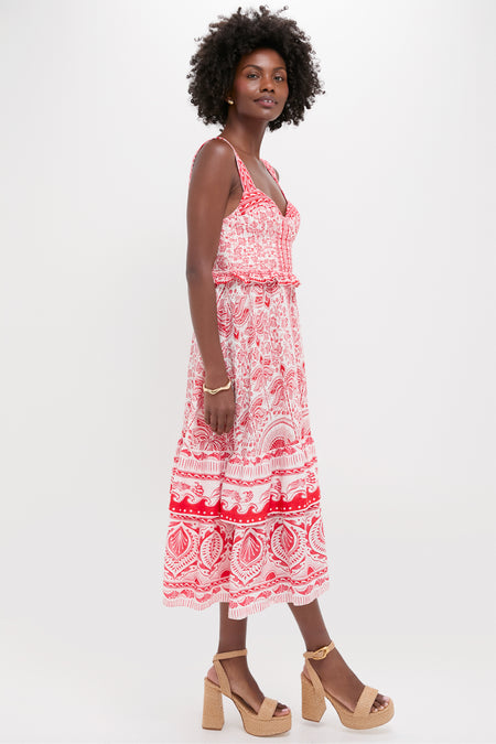 River Ride Red Midi Dress