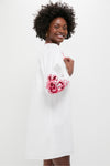 White & Red Embroidery Steph Mini Dress
